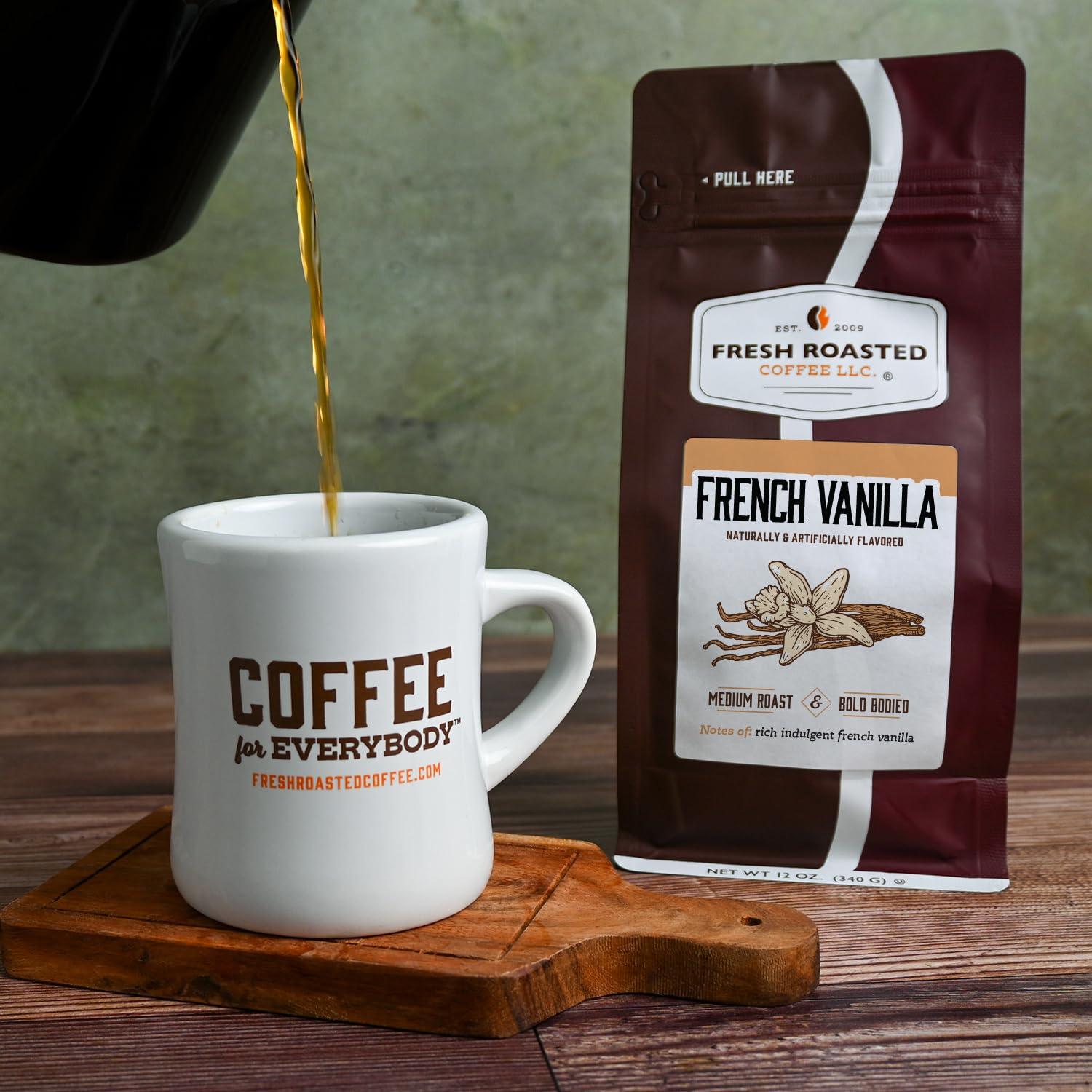 Fresh Roasted Coffee Fresh Roasted Coffee, Vanilla Flavored Coffee, 12 oz, Medium Roast, Kosher, Ground