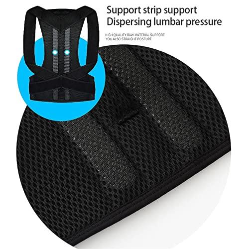 NEWCES XS-5XL Large Size Posture Correction Belt Back Support for Student Teenagers Men Women Pain Relief Waist Trimmer Belt Shoulder Lumbar Support Breathable Back Brace ( Color : Black , Size : XXXXL/XXXXL