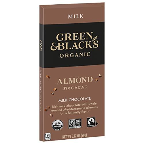 Green & Black's GREEN & BLACK’S Organic Almond Milk Chocolate Bar, 34% Cacao, 1 Bar (3.17 oz.)
