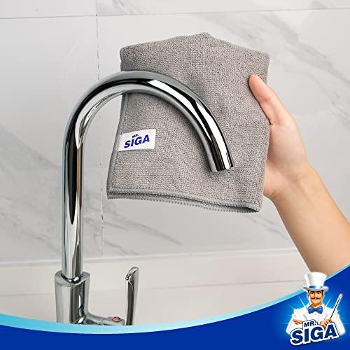 MR.SIGA MR.SIGA Microfiber Cleaning Cloth, All-Purpose Microfiber Towels, Streak Free Cleaning Rags, Pack of 12, Grey, Size 32 x 32 cm(12.6 x 12.6 inch)