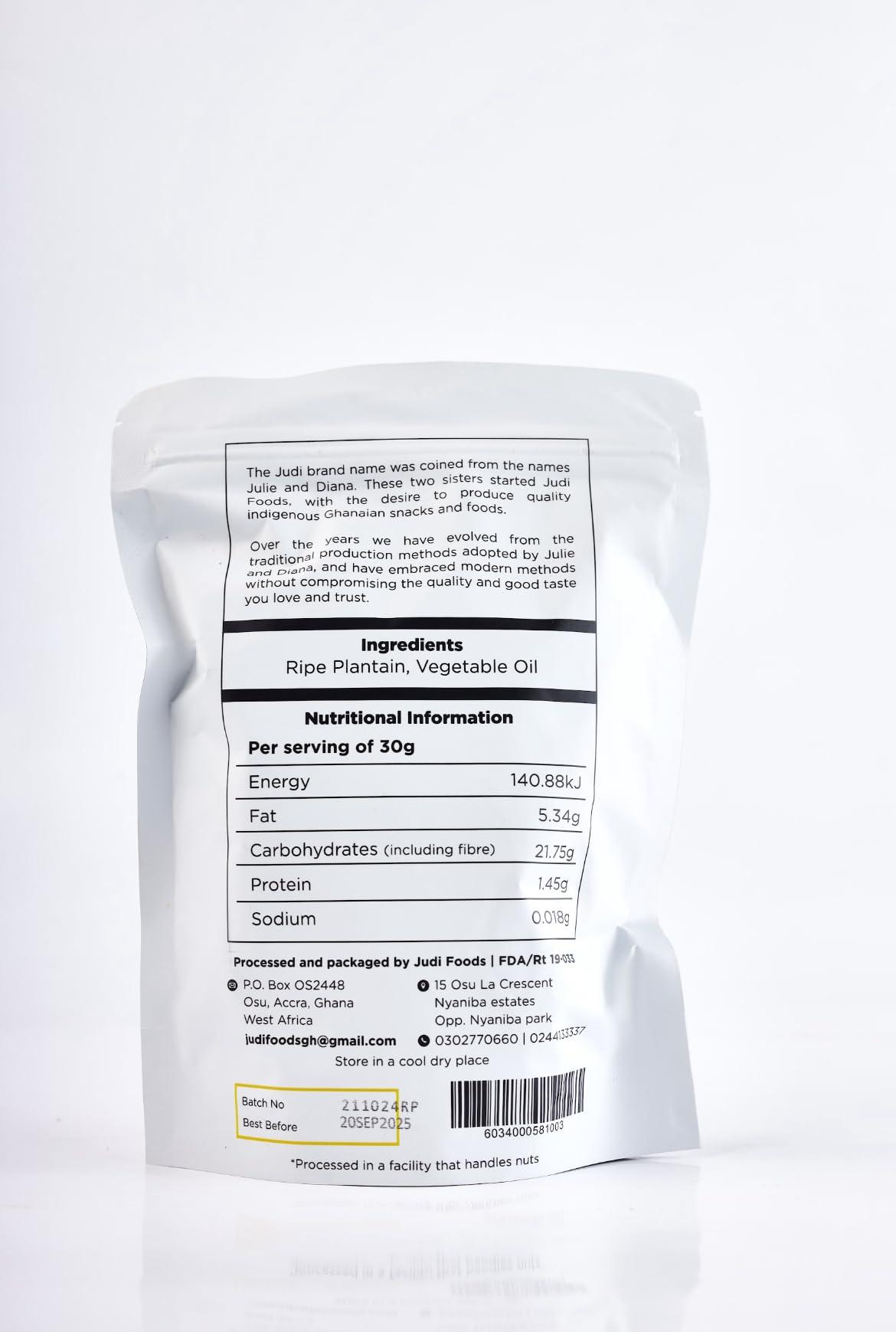 Judi Foods Judi Foods Plantain Chips- Ripe, Sweet Plantain Chips, Organic Chips, Crispy Exotic Chips, 3.5 Ounce (Pack of 5)