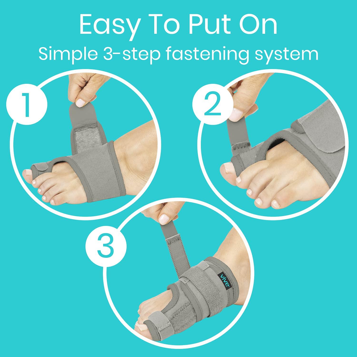 Vive Bunion Brace Big Toe Corrector Straightener With SplintHallux Valgus Pad Joint Pain Relief, Alignt TreattOrthopedic Sleeve Foot Wrap Support