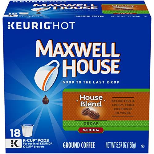 MAXWELL HOUSE Maxwell House Decaf House Blend Medium Roast K-Cup Coffee Pods (72 Pods, 4 Packs of 18)