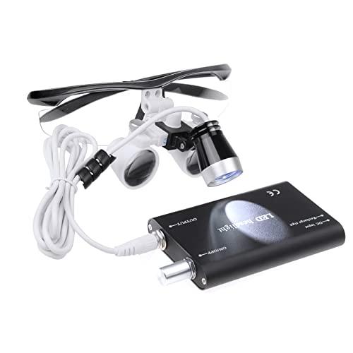 NSKI 3.5X420mm Bonicular Loupes Magnifier with 3W Operation Head Lamp Aluminum Box (Black)