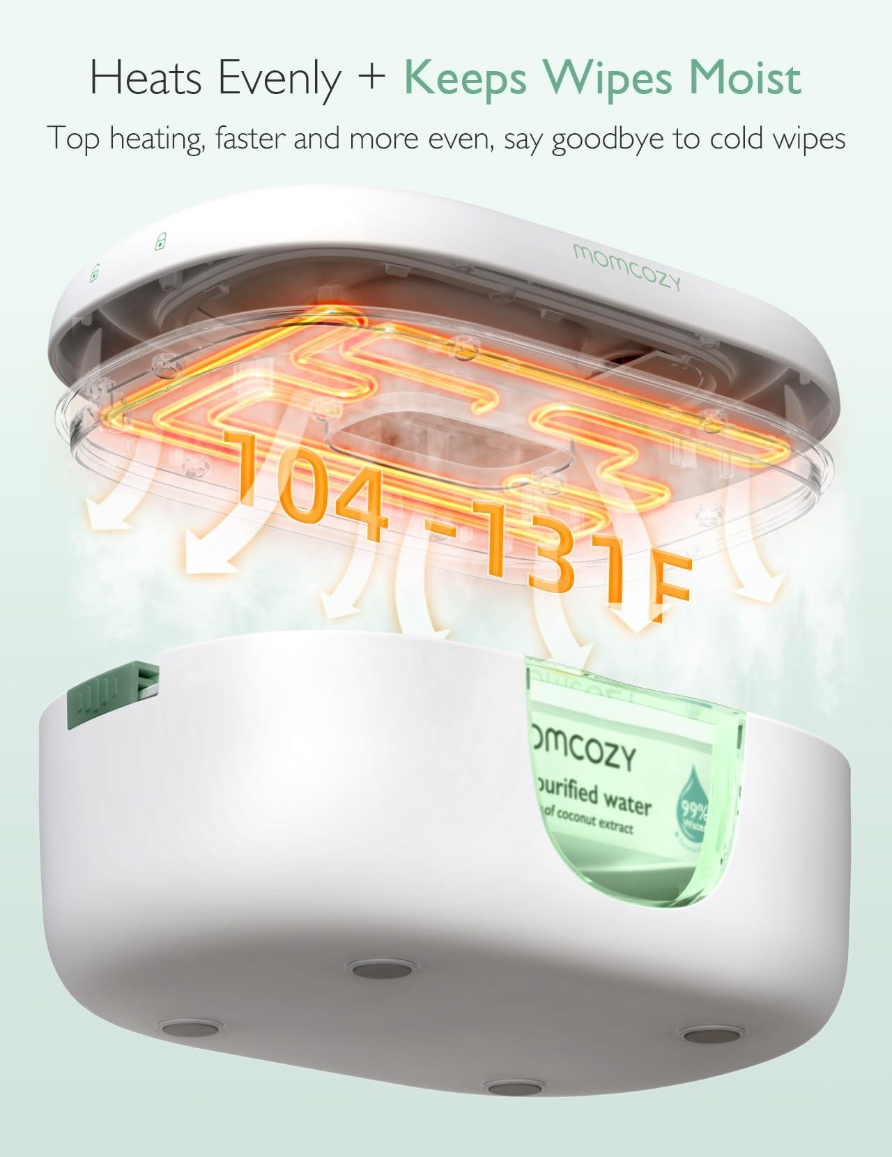 Momcozy Momcozy Baby Nail File Electric, Gentle Baby Nail Trimmer Electric Rechargable & Momcozy Baby Wipe Warmer, Innovative Spring Design, Large Capacity Wipes Dispenser