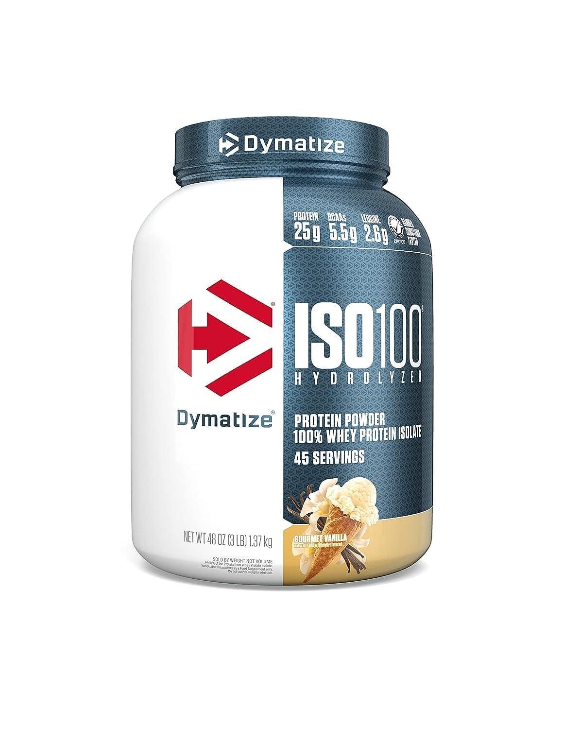 Dymatize Dymatize ISO 100 Whey Protein Powder Isolate, Gourmet Vanilla, 3 lbs