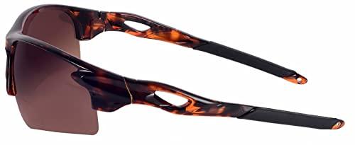 Mass Vision Mass Vision The Athlete Polarized Lightweight Sport Wrap Bifocal Reading Sunglasses for Men and Women (2 Pair Tortoise, 2.5, multiplier_x)