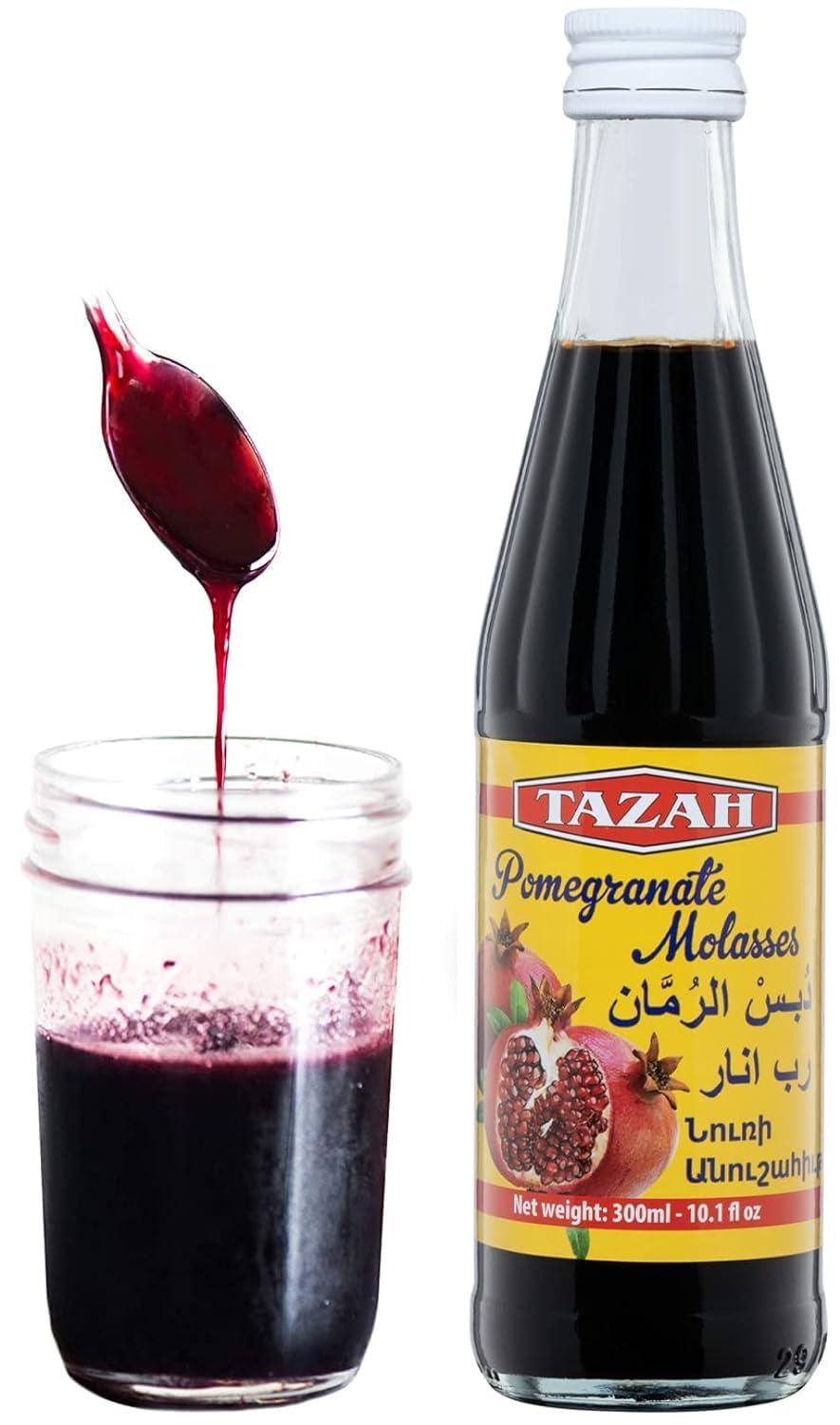 TAZAH Tazah Pomegranate Molasses 10 fl oz - 300ml - No Added Sugar 100% Natural Pure Lebanese Molasses