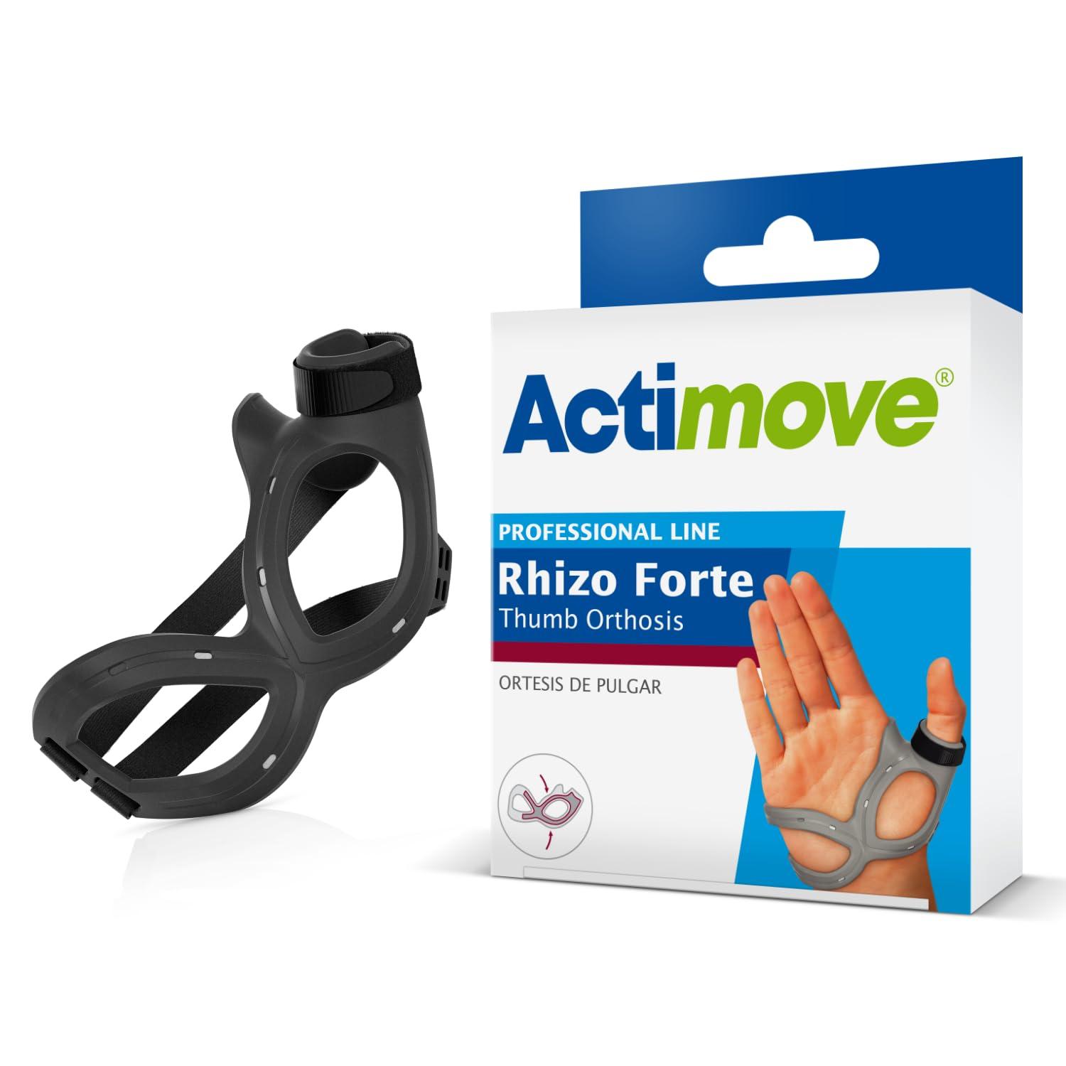 Actimove Actimove Professional Line Rhizo Forte Thumb Orthosis Thumb Brace for Osteoarthritis, Skiers Thumb, Rheumatoid Arthritis, Sprains Patented Design Right Hand Black, Small