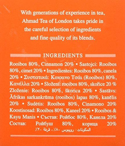 Ahmad Tea Ahmad Tea Herbal Tea, Rooibos & Cinnamon Teabags, 20 ct (Pack of 1) - Decaffeinated & Sugar-Free