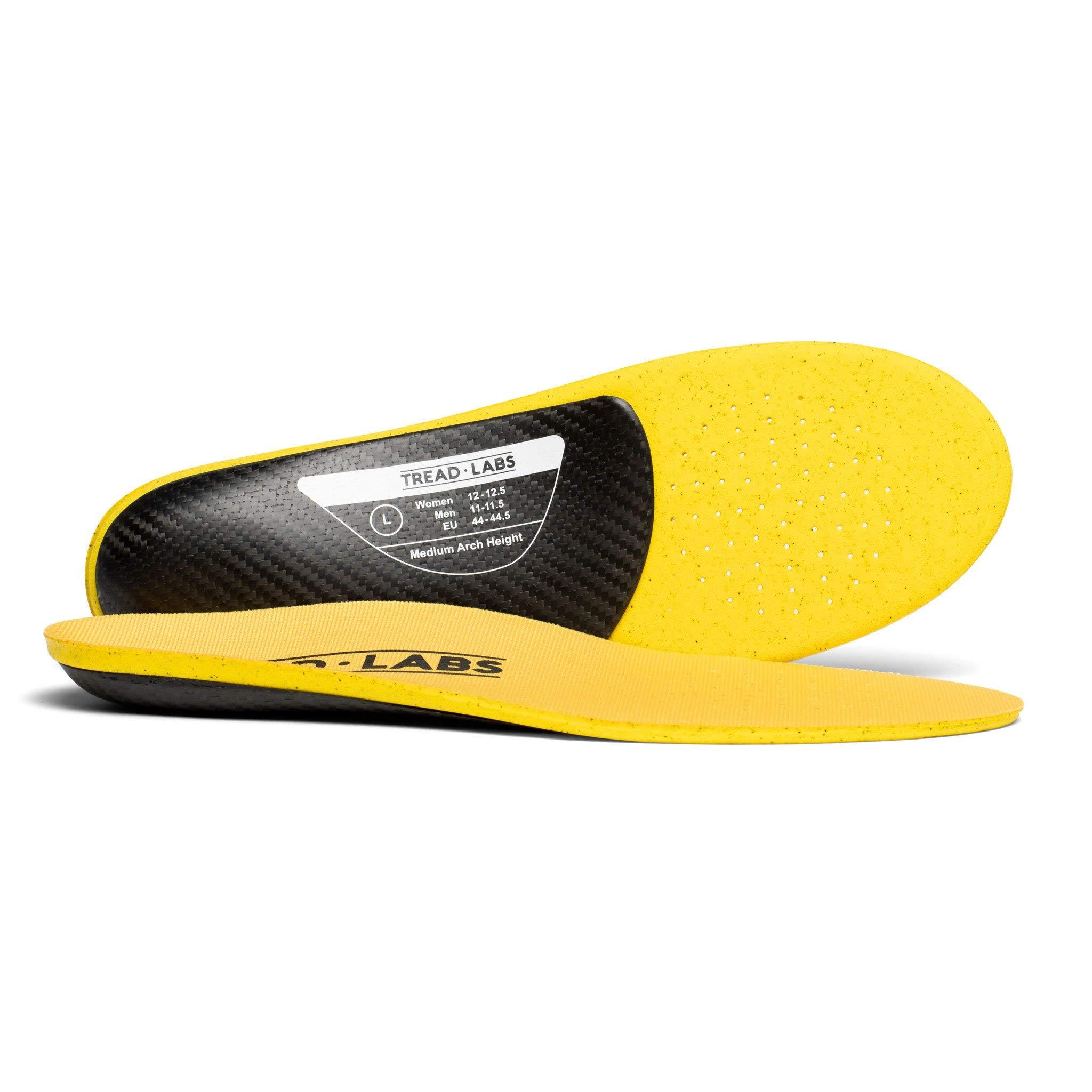 Tread Labs Dash Carbon Fiber Performance Insoles Add Ultra Firm Orthotic Arch Support to Soccer Cleats, Cycling Shoes and Running Shoes