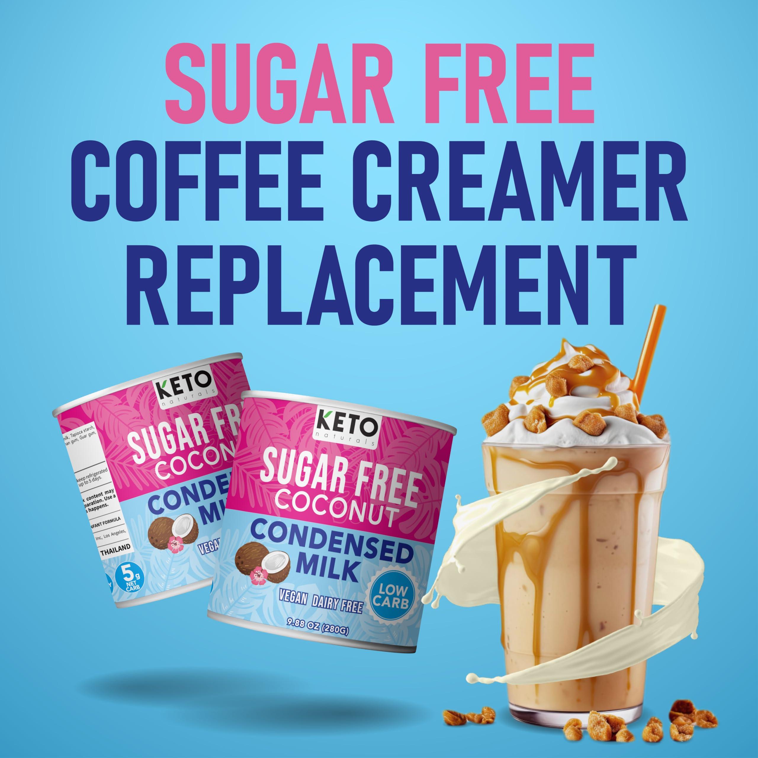 Keto Naturals Keto Sugar Free Condensed Milk (6 Packs) Vegan Coconut Condensed Milk - Plant based milk, Vegan and Keto Friendly. Lower calories condensed coconut milk. 1-1 Replacement of regular condensed milk