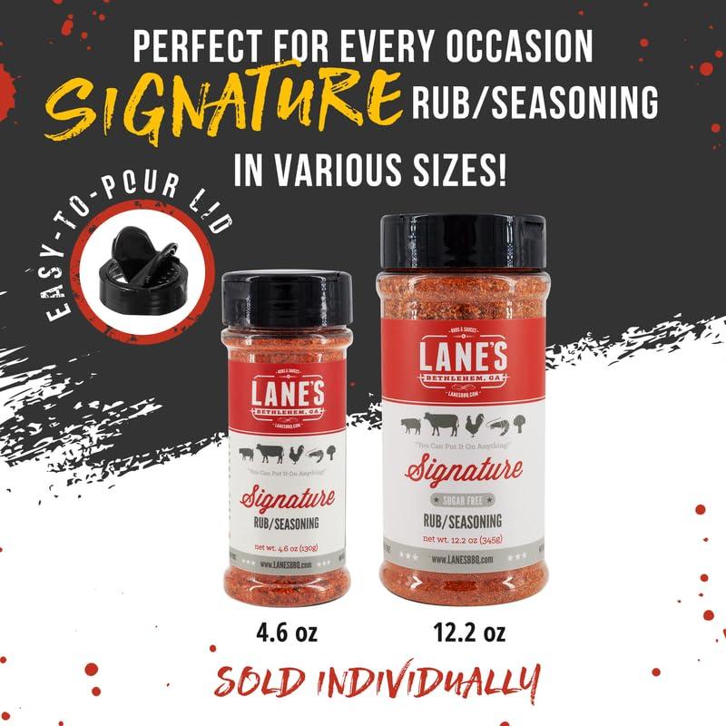 Lane's Lane\'s Signature BBQ Seasoning Rub, All-Natural BBQ Seasonings and Rubs, Perfect for Beef, Meat, Chicken & Pork Rub Seasoning, Made in USA, 12.2 Oz