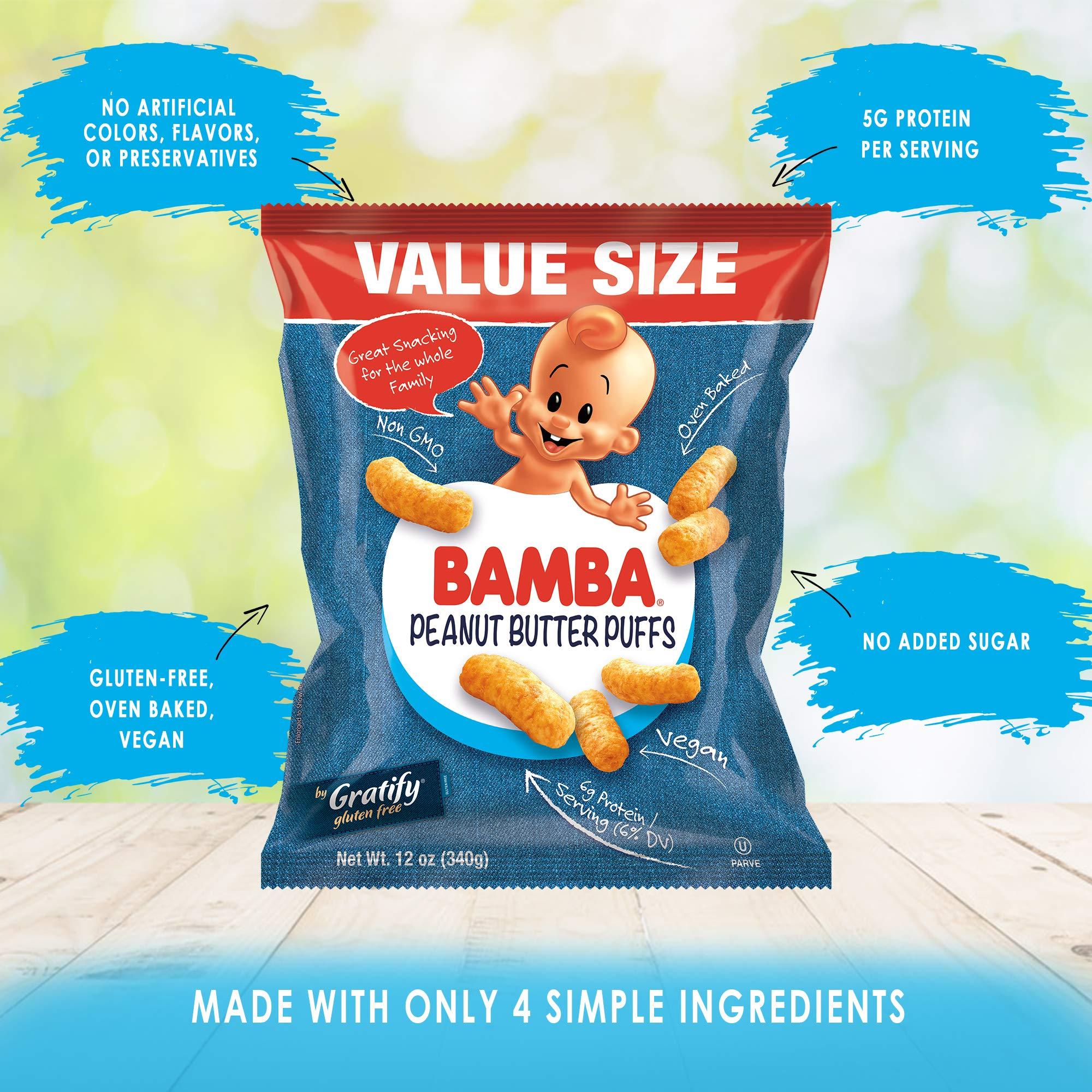 Bamba Osem Peanut Butter Puffs - Oven Baked Snack - 24 Ounce Total - 2 - 12 Ounce bags