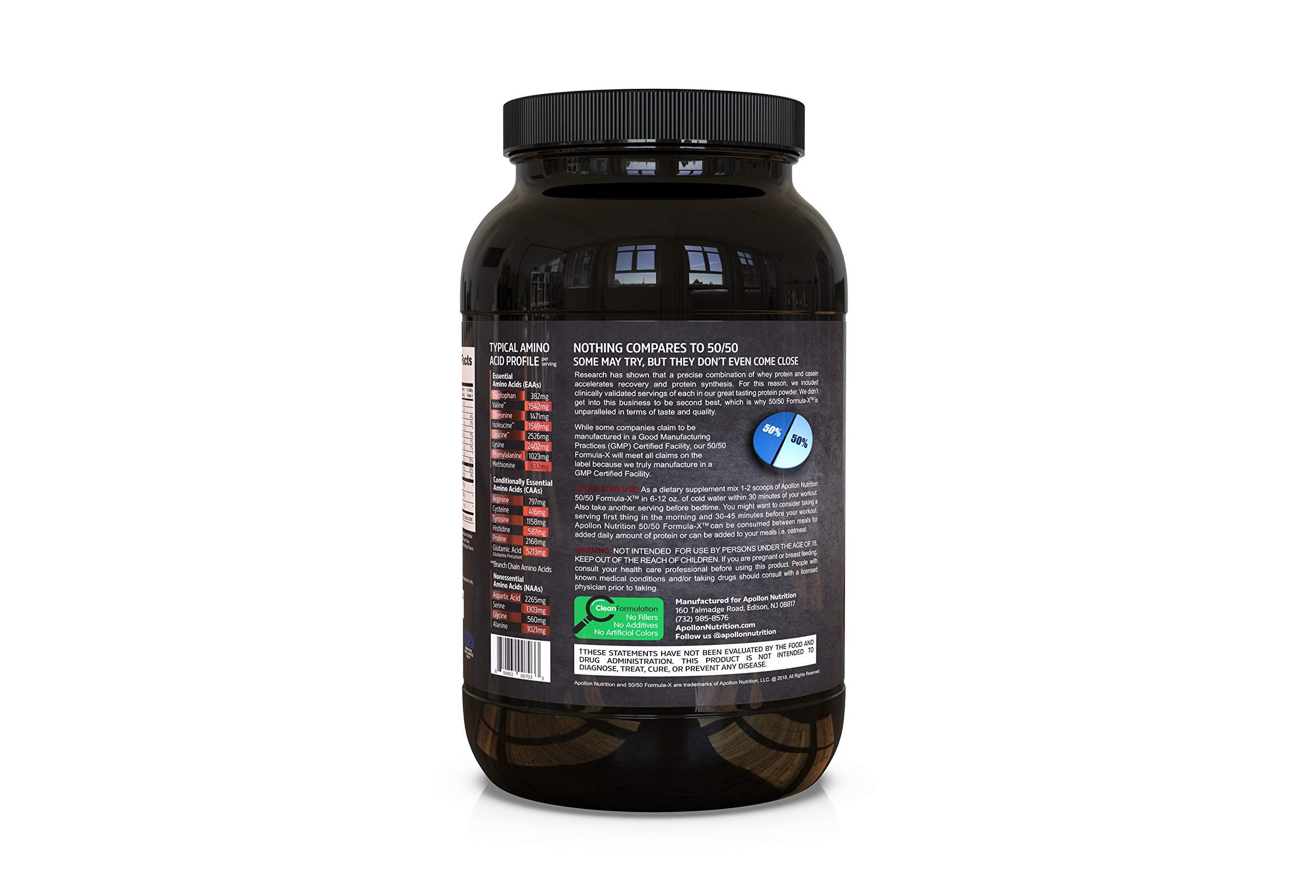 Apollon Nutrition Apollon Nutrition 50/50 Formula-X | Whey Isolate and Casein Protein | 2 lb (Dutch Chocolate)