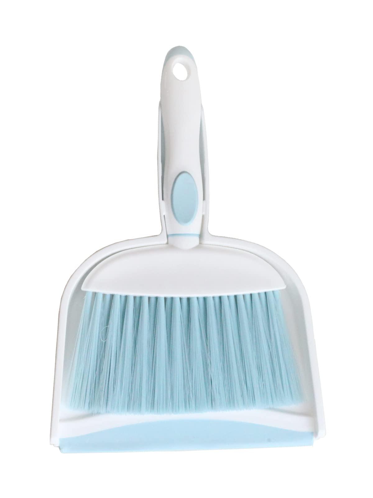 BSMstone BSMstone Mini Broom and Dustpan Set-Mini Whisk Set for Desk, Housekeeping, Office, Kitchen, Pet Nest, etc.,Daily Cleaning Necessity Plastic Mini Dustpan Set (Light Blue)
