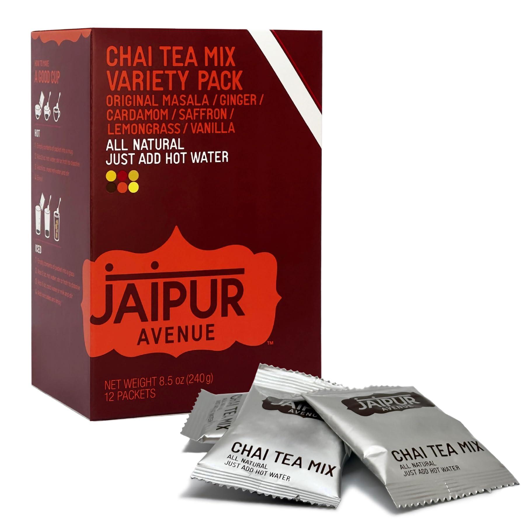 Jaipur Avenue Jaipur Avenue Chai Tea Mix - Variety Pack with All 6 Flavors (12 Servings)