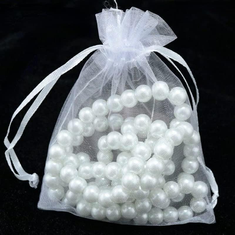 N\\A 100Pcs Sheer Organza Bags 4\"x6\"/10cmx15cm, Mesh Organza Gift Bags,White Wedding Favor Bags With Drawstring,Jewelry Pouches Party Festival Gift Bags Candy Bags