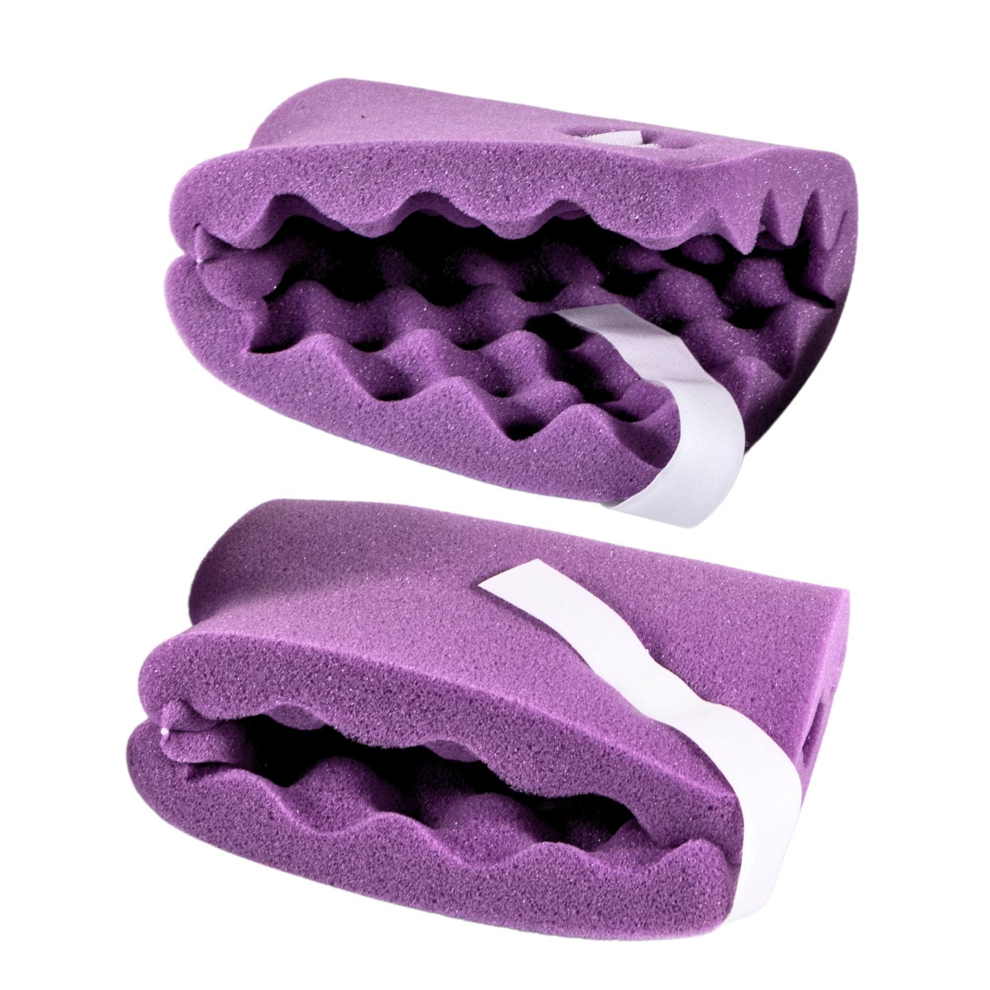 Vakly Convoluted Foam Padded Heel Protectors [36 Pair 72 Total] Adjustable Eggcrate Foot Pillow Cushion Protector to Relieve Feet Pressure from Open Bed Sores, Ulcers and Injuries - Purple (36 Pairs)