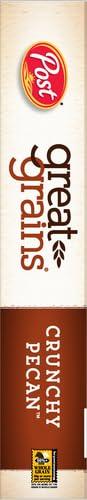 Post Great Grains Crunchy Pecan Cereal, Heart Healthy Cereal with Crunchy Pecans and Granola Clusters, Non-GMO Project Verified, 16 OZ Box (Pack of 4)