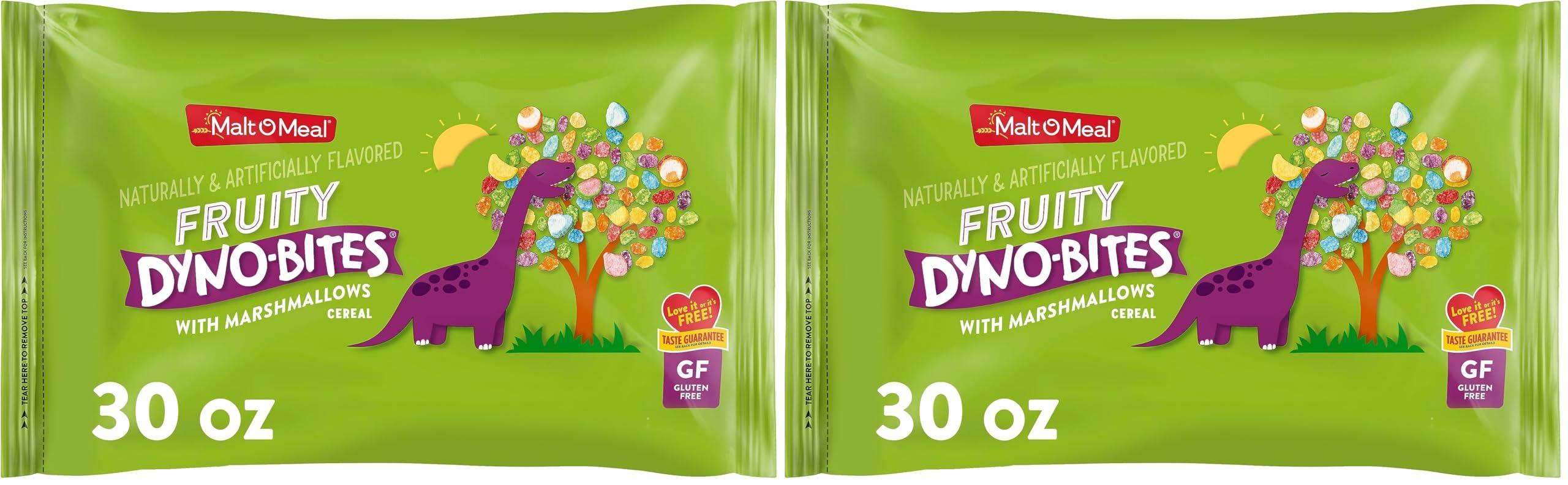 Malt-O-Meal Malt-O-Meal Fruity Dyno Bites Cereal With Marshmallows, Gluten Free Breakfast Cereal, 30 OZ Bag (Pack of 2)