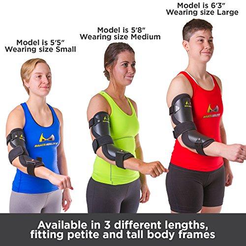 BraceAbility BraceAbility Cubital Tunnel Syndrome Elbow Brace | Splint to Treat Pain from Ulnar Nerve Entrapment, Hyperextended Elbow Prevention and Post Surgery Arm Immobilizer - M (MEDIUM/LARGE)
