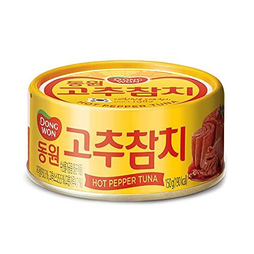 GASHINA STORY Dongwon Tuna Can With Hot Pepper Sauce, 3.5 Ounce(100g) x 5can - Korean Canned Tuna