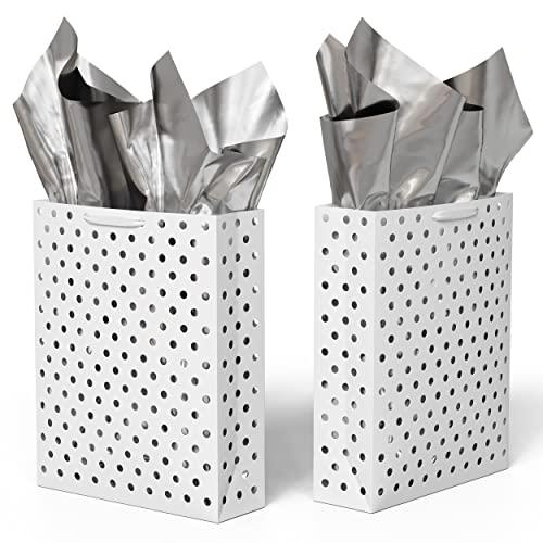 Crown Display Silver Foil Sheets For Gift Wrapping - 100 Sheets 15x20\" - Silver Tissue Paper, Silver Foil Sheets For Crafts, Gift Bag Filler, Gift Basket Wrap, Silver Wrapping Paper, Silver Foil Wrap Crown Displa