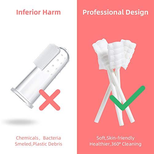 dearlomum dearlomum Baby Tongue Cleaner, Newborn Baby Toothbrush, 96PCS Disposable Infant Toothbrush Clean Baby Mouth,Gauze Gum Cleaner Toothbrush Baby Oral Cleaning Stick Dental Care for 0-36 Month Baby