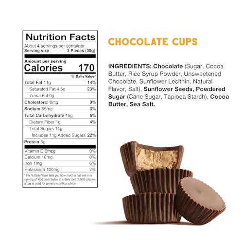 Free 2b Free 2b Sunflower Butter Mini Sun Cups, Safe for School and Allergy Friendly - Gluten-Free, Dairy-Free, Nut-Free, and Soy-Free - Chocolate, 4.2 oz Resealable Bag (Pack of 1)