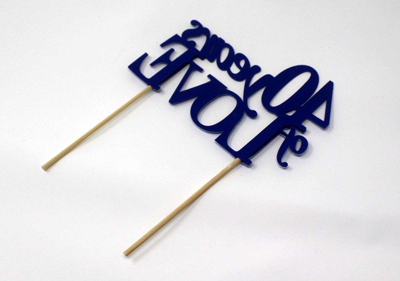All About Details All About Details 40 Years of Love Cake Topper, 1PC, 40th year anniversary, 40th birthday (Blue)
