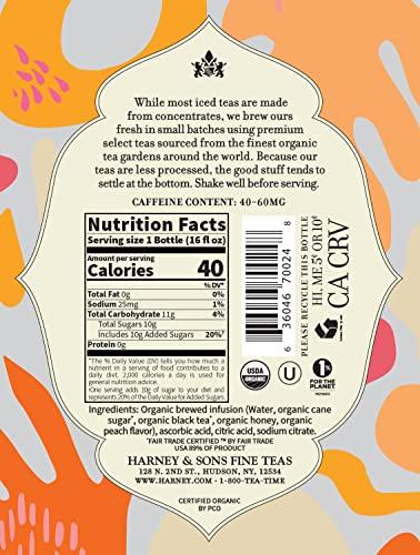 Harney & Sons Harney & Sons Iced Tea, Peach Black, 16 Fl Oz (Pack of 12)