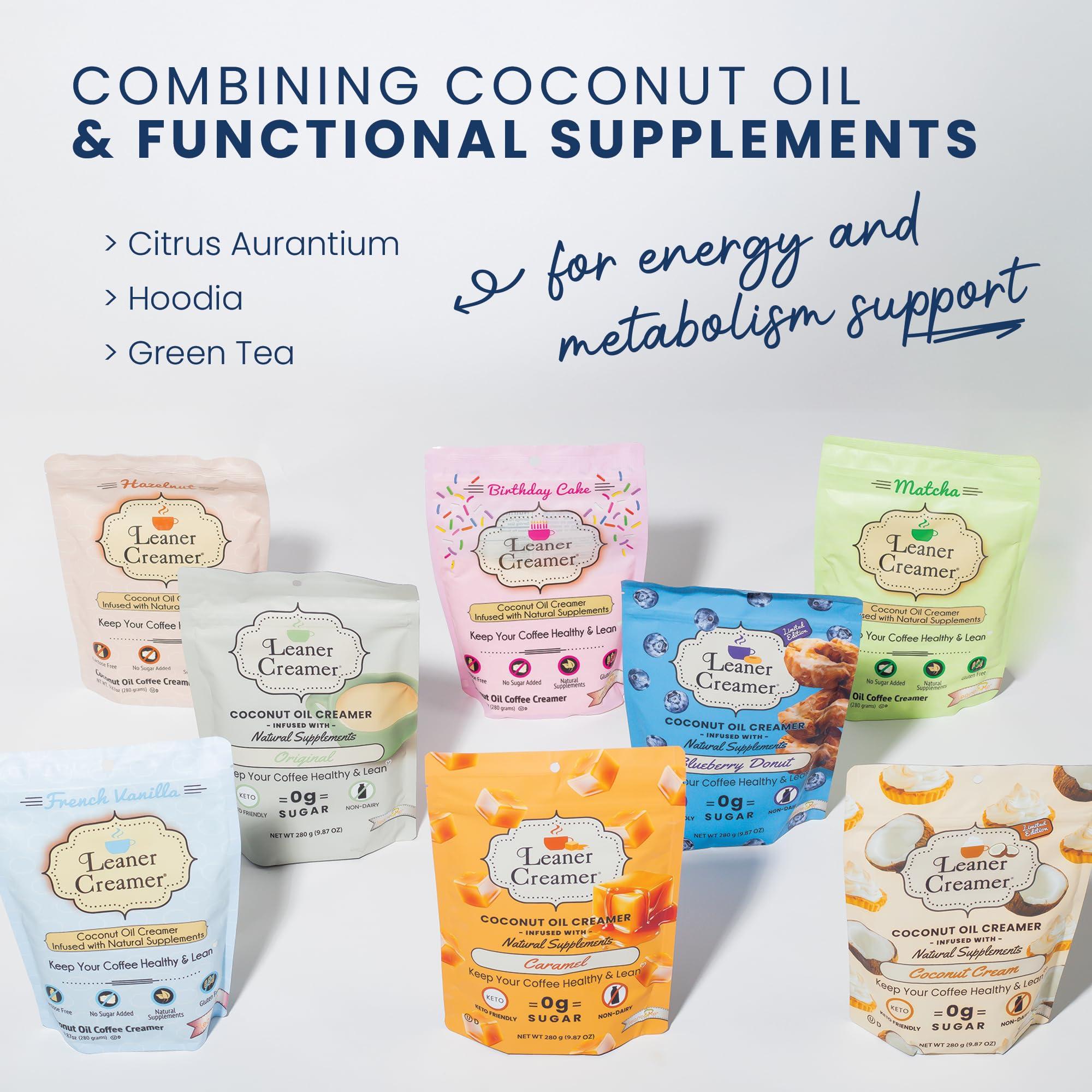 Leaner Creamer Leaner Creamer Non-Dairy Sugar Free Coffee Creamer Perfect Coconut Oil Powder To Naturally Cream and Sweeten Coffee, Smoothies, Protein Shakes & More! Ideal Flavoring For All Diets