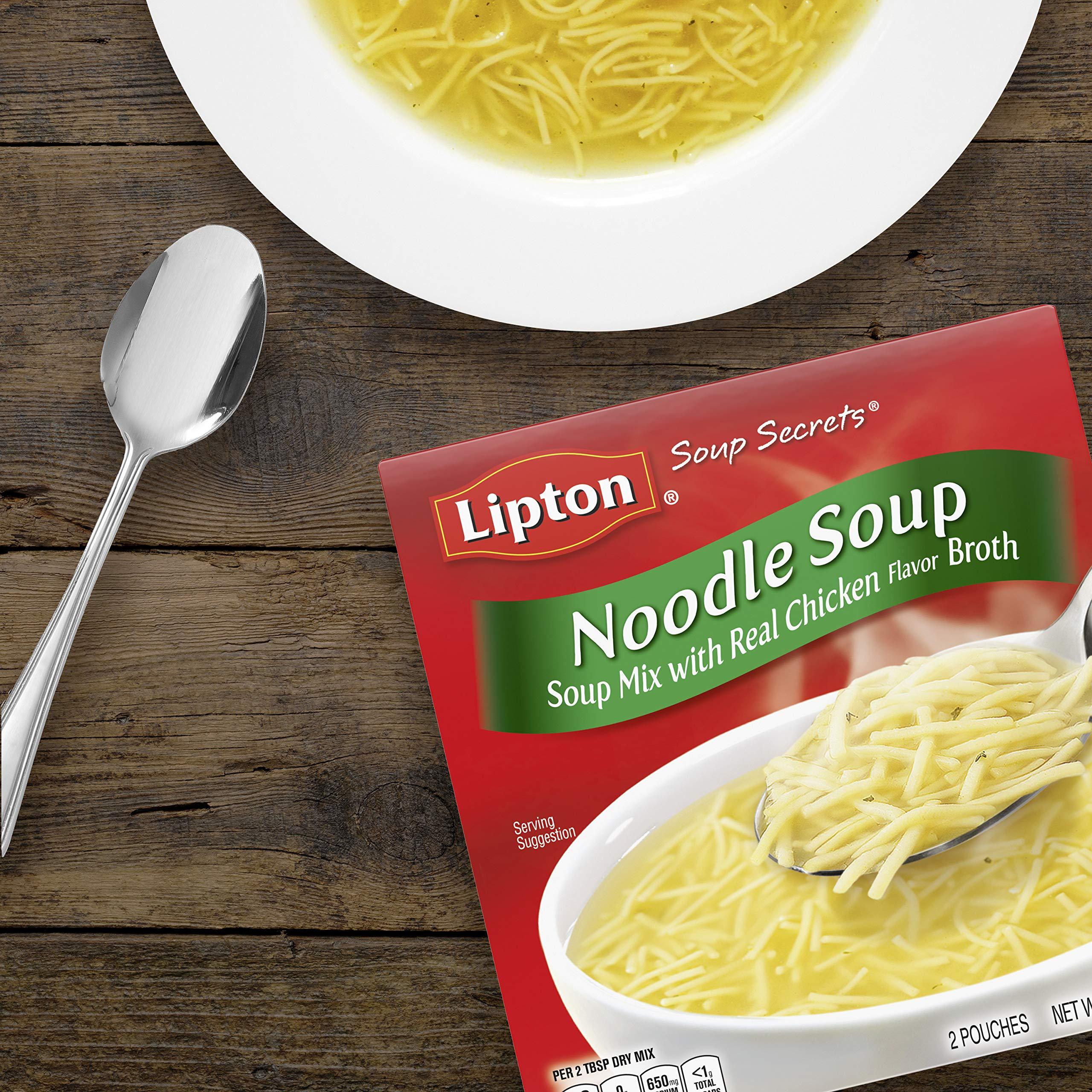 Lipton SOUP SECRETS Lipton Instant Soup Mix For a Warm Bowl of Soup Noodle Soup Made With Real Chicken Broth Flavor 4.5 oz, Pack of 12