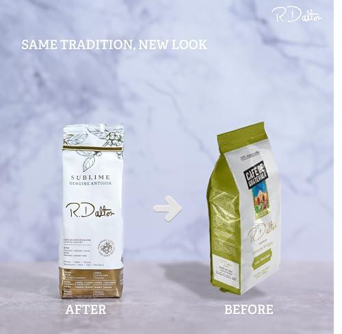 R Dalton R. Dalton Coffee Sublime Genuine Antigua Whole Bean Coffee - Medium Roast - Exotic Chocolaty And Caramel Notes - All Brewing Methods - Premium Quality From Antigua Guatemala 100% Arabica - 12 oz