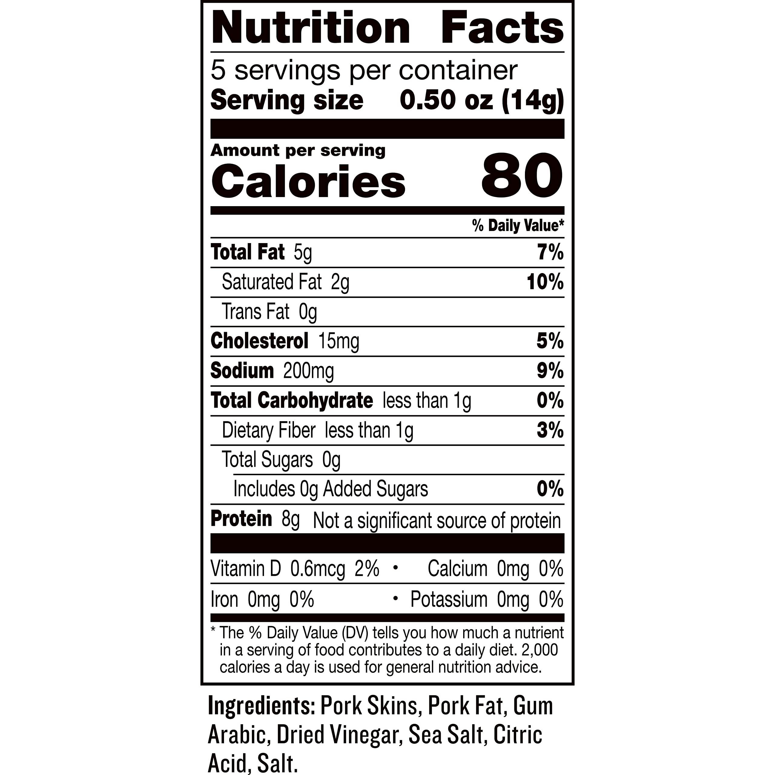 Epic EPIC Sea Salt + Vinegar Oven Baked Pork Rinds, Keto Friendly, 2.5 oz