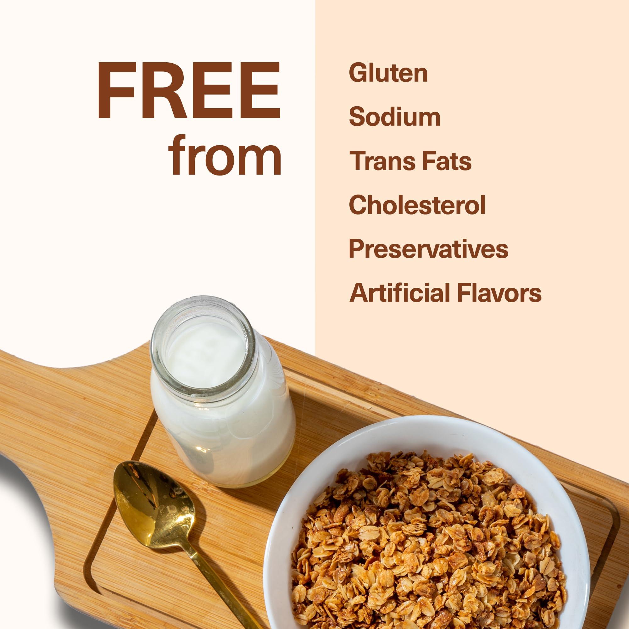 Kelly\'s Four Plus Kelly\'s Four Plus Granola (Vanilla Almond) Granola Cereal with Whole Grain Oats, Honey, Maple Syrup - Non-GMO, Low Sugar, Sodium Free and Gluten Free Granola for Yogurt - 12oz