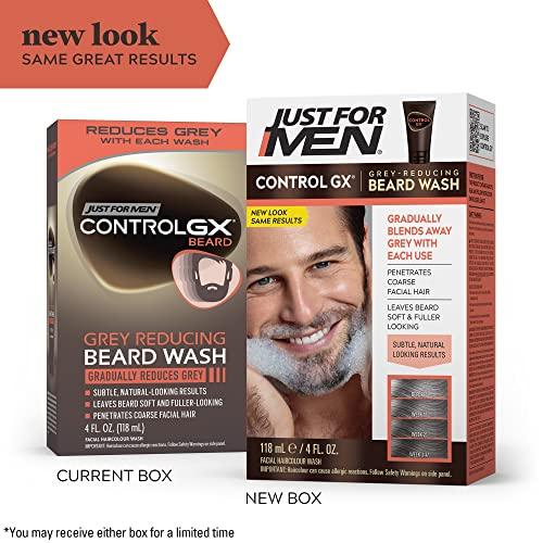Just for Men Just For Men Control GX Grey Reducing Beard Wash Shampoo, Gradually Colors Mustache and Beard, Leaves Facial Hair Softer and Fuller, 4 Fl Oz - Pack of 1