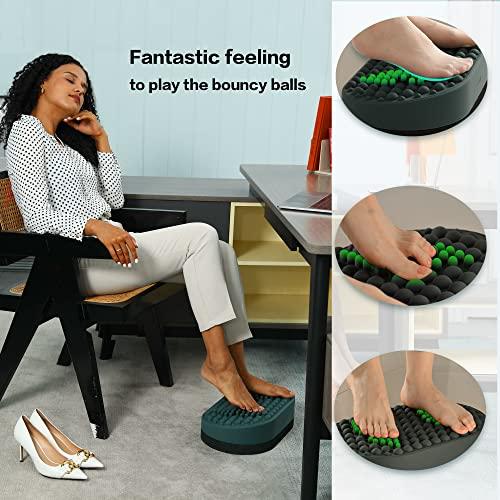 DIKDOC Dikdoc Foot Rest for Under Desk at Work, Home Office Foot Stool, Ottoman Foot Massager for Plantar Fasciitis Relief, Soft Silicone Footrests, Anti-Fatigue Fidget Toy (Eucalyptus)