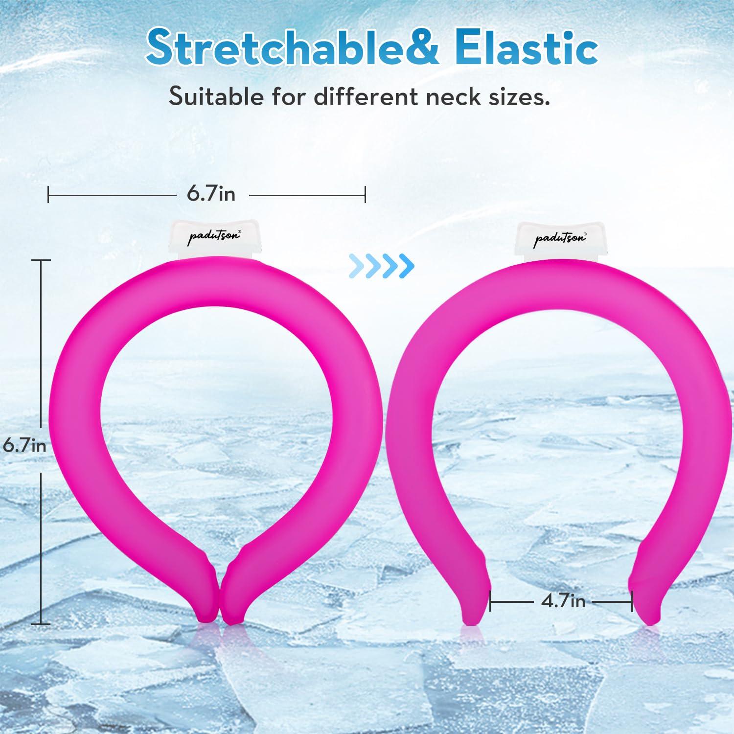 Padutson 2PCS Neck Cooling Tube, Reusable Ice Neck Cool Ring Wearable Body Cooling Products for Indoor Outdoor, Neck Coolers for Hot Weather