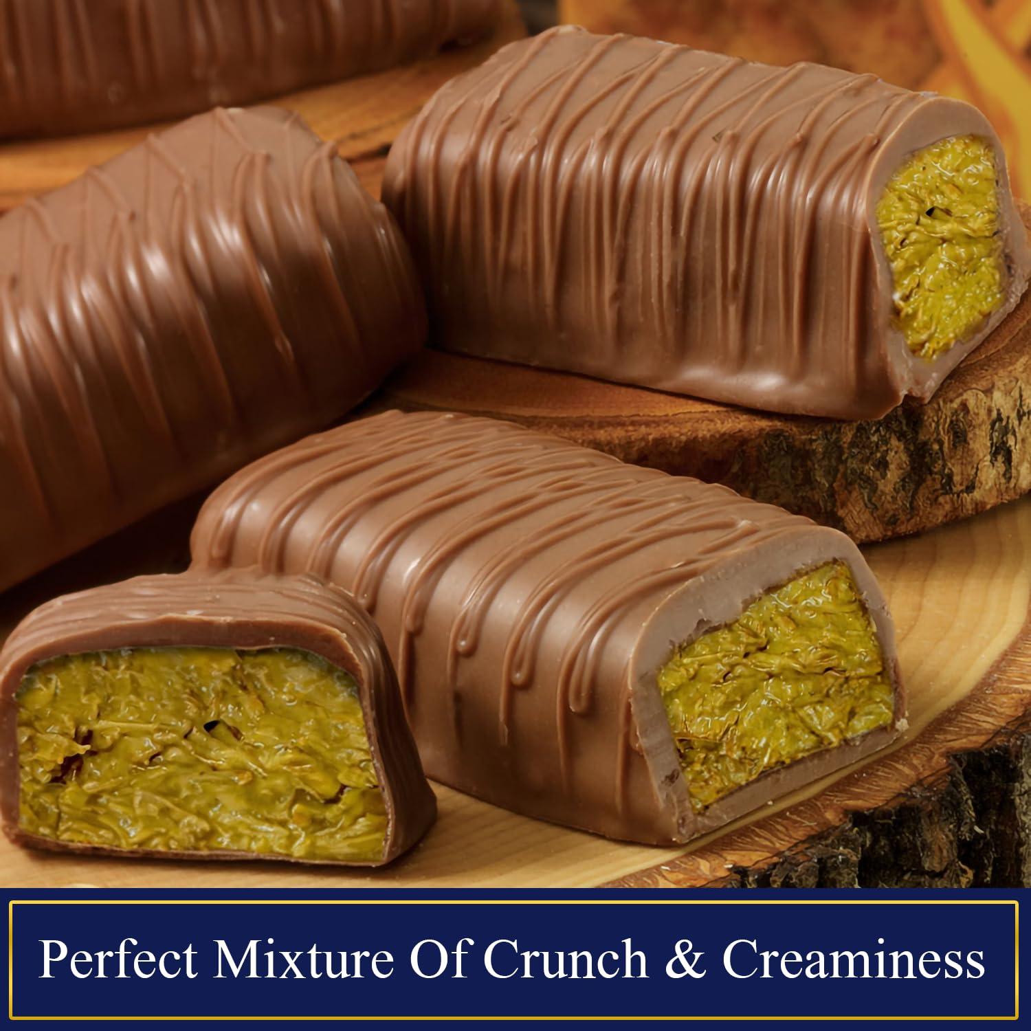 Lovetta Chocolate Dubai Chocolate Bar Pistachio Knafeh - Luxury Rich Milk Chocolate, Individually Wrapped Fresh, Premium Pistachio Cream Katafi Filling (1 Pack)