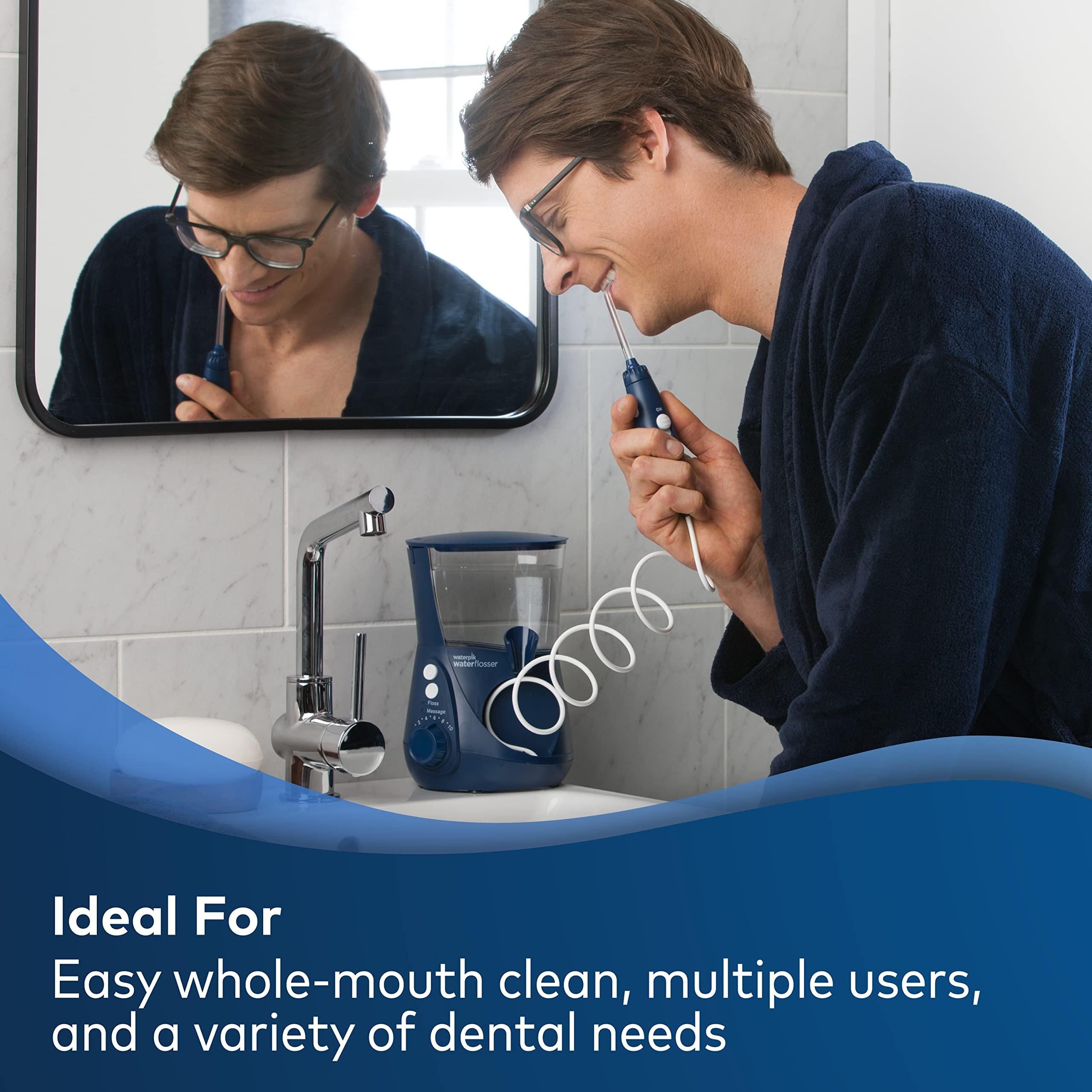 Waterpik Waterpik Aquarius Water Flosser + 2 Replacement Implant Denture Tips for Water Flossers