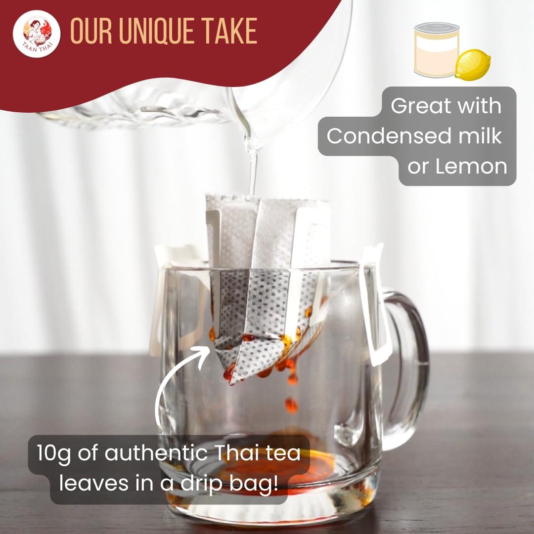 TAAN THAI TAAN THAI Thai Tea Drip Bags - 4 Drip Bags (Brewing 4-8 Cups) (Traditional)