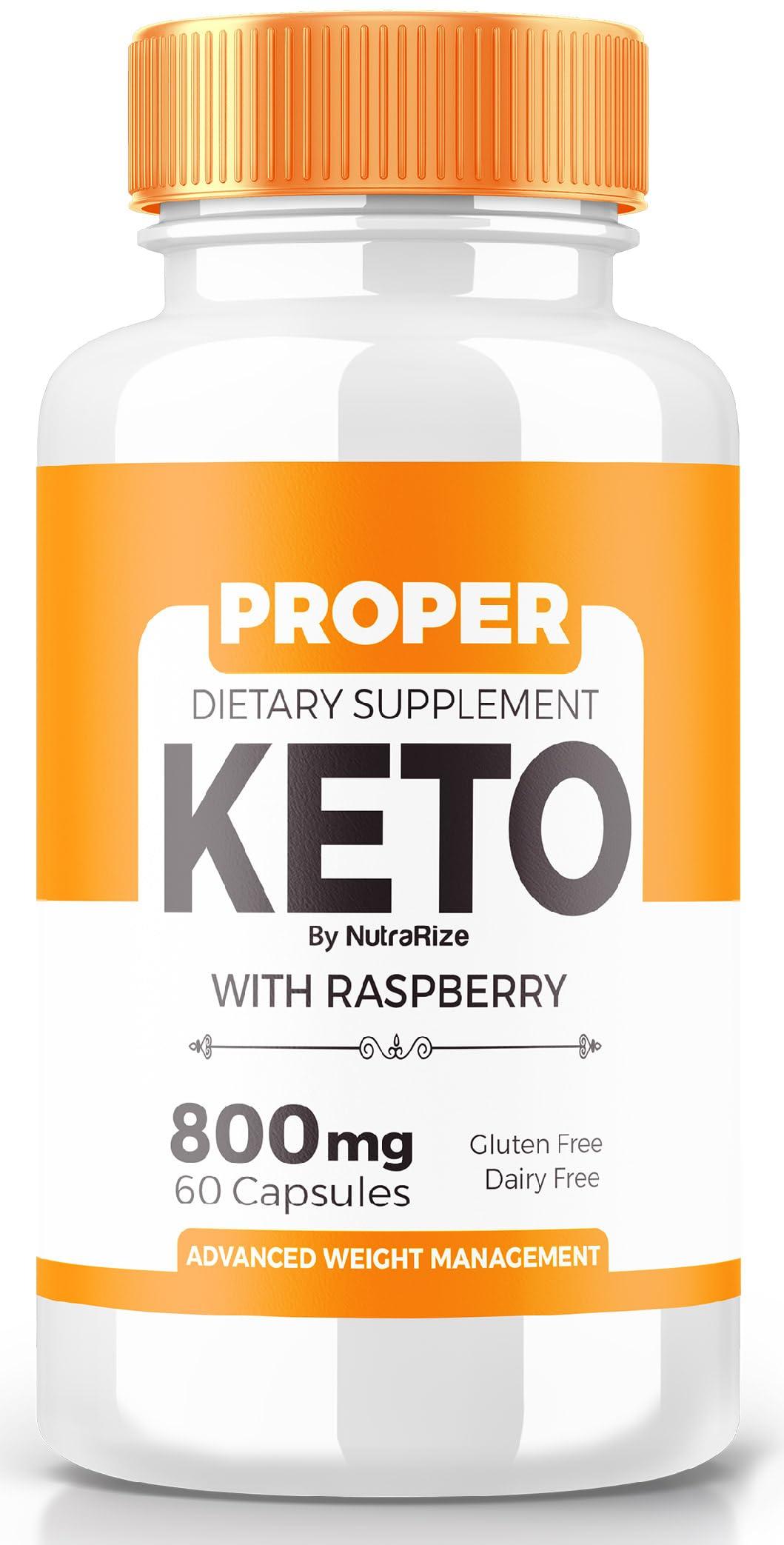 NutraRize Proper Keto - Proper Keto ACV Capsules, All-Natural Keto Dietary Supplement, ProperKeto Extra Strength 800MG Pills, Advanced Formula to Support Active Lifestyle, Pastillas Reviews (60 Capsules)