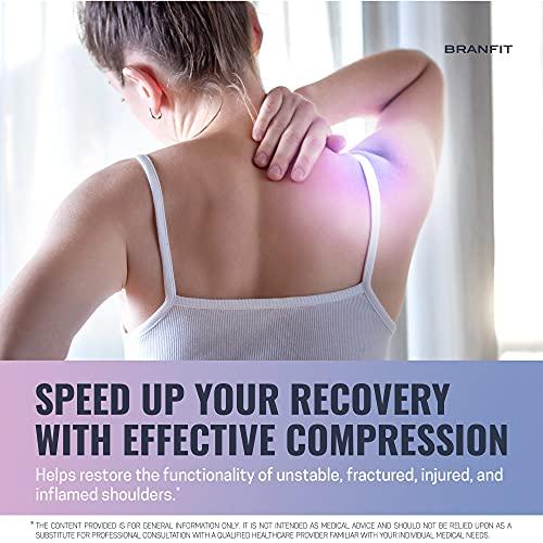 Branfit Branfit Recovery Shoulder Brace and Arm Sling for Men & Women, Shoulder Compression for Injury Relief and Adjustable Comfort, Right/Left