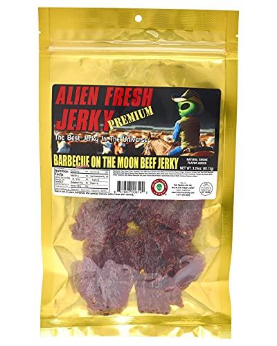 Alien Fresh Jerky Alien Fresh Jerky - Classic - Barbeque On The Moon - BBQ Beef Jerky - Premium Beef - Low Calorie Snack - The Best Jerky In The Universe - 3.25 OZ - Made In USA