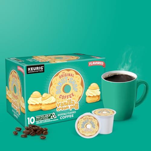 The Original Donut Shop The Original Donut Shop Vanilla Cream Puff Coffee, Keurig Single Serve K-Cup Pods, Medium Roast Coffee, 60 Count, (6 Packs of 10)
