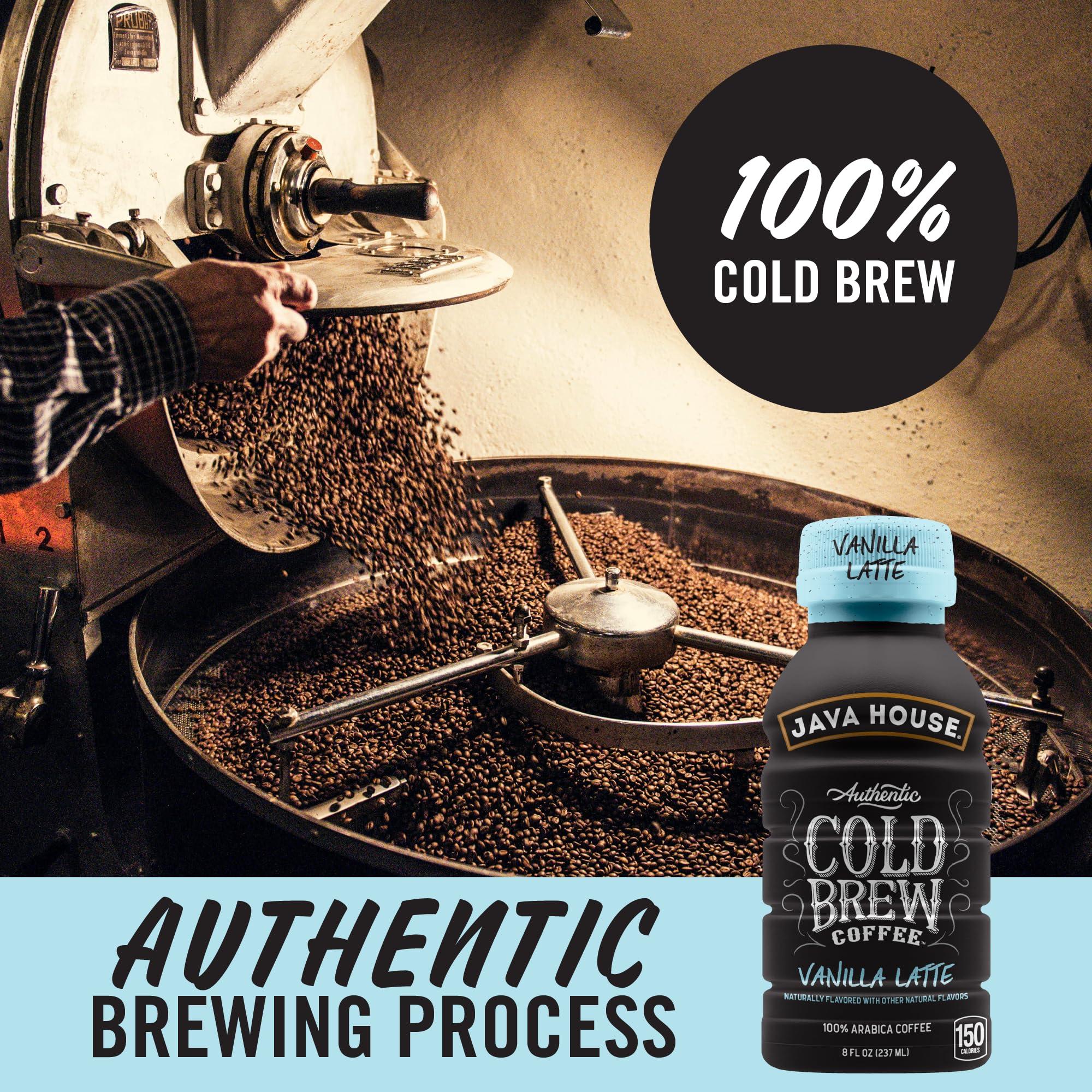 Java House Java House Cold Brew Coffee, 6 Pack of 8oz Bottles, Ready to Drink Instant Cold & Iced Coffee (Vanilla Latte)