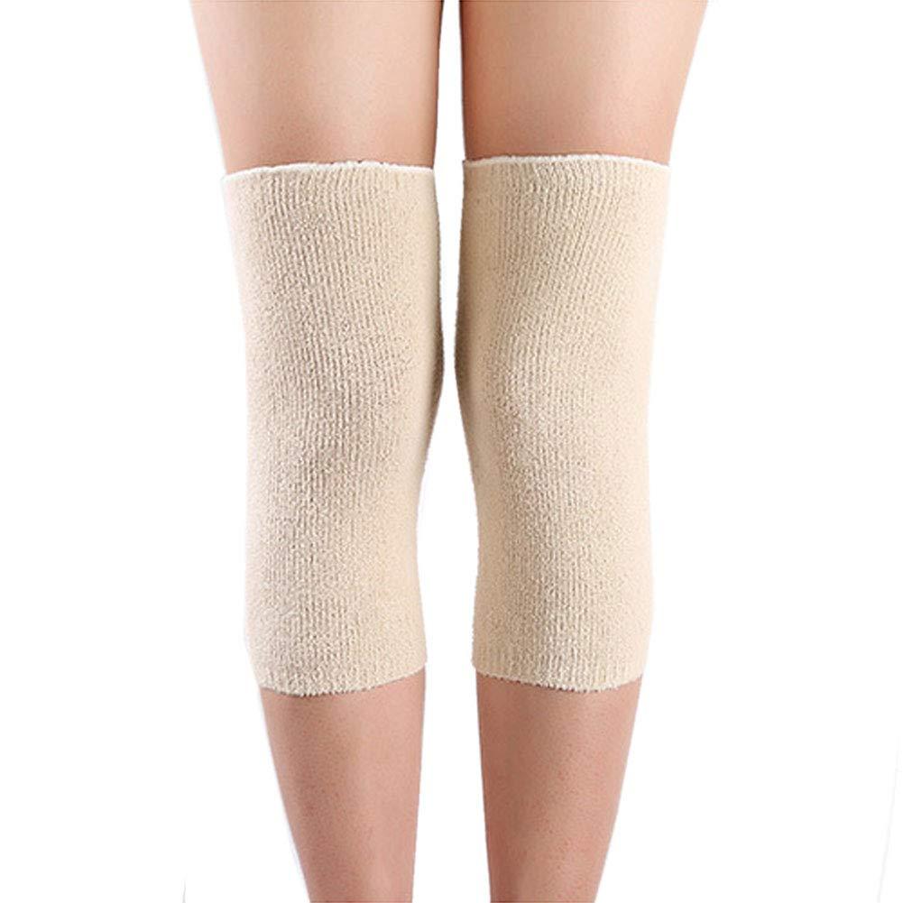 mollensiuer mollensiuer 1 Pair Polyester Athletics Elastic Knee Compression Sleeves Knee Brace Support Pad Leg Knee Warmer for Pain and Arthritis Relief Runing Football Dancing Basketball (Skin Color)