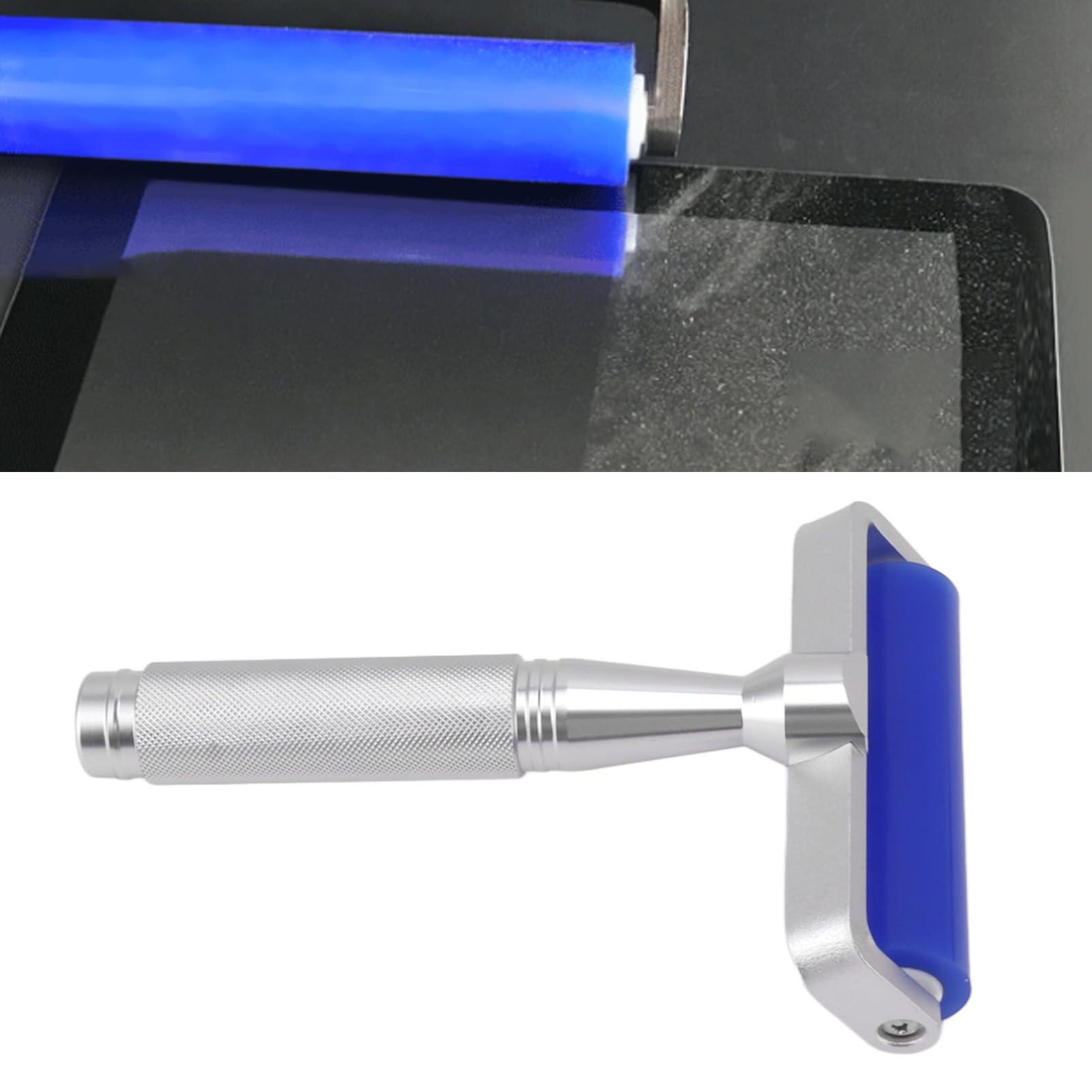 Lybunair Lybunair Silicone Glue Sticky Roller, Rubber Pasting Roller with Metal Handle, Lint and Dust Removal Tool for Crafts and Electronic Maintenance (4 Inch)